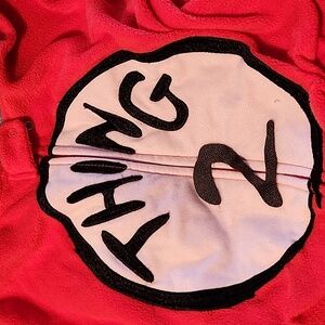 Dr. Seuss Red Thing 2 Onesie with Blue Accents